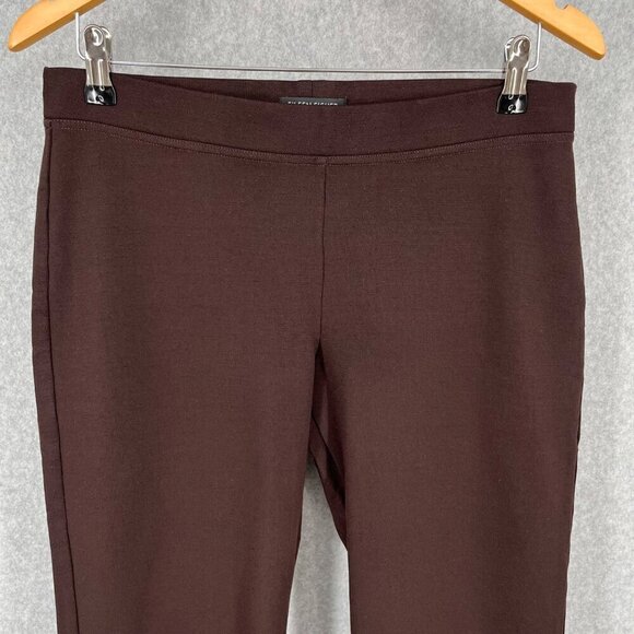 Eileen Fisher Ponte Knit Straight Leg Pull On Pant Size S Chocolate Brown Office - Picture 2 of 11